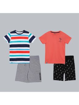 3PIN - Boys Cotton Printed T-Shirt & Shorts (Pack of 2)