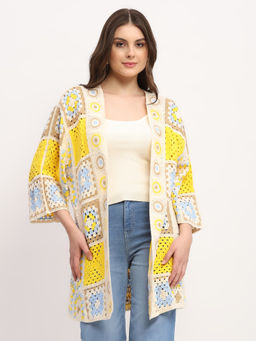 Global Republic - Women Multi-Color Cotton Geometric Shrug
