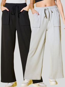 Buynewtrend - Women Solid Full Length Multi-Color Cargo (Pack of 2)