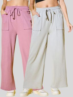 Buynewtrend - Women Solid Full Length Multi-Color Cargo (Pack of 2)