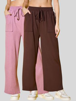 Buynewtrend - Women Solid Full Length Multi-Color Cargo (Pack of 2)