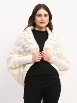 Global Republic - Women Off White Wool Blend Solid Capes