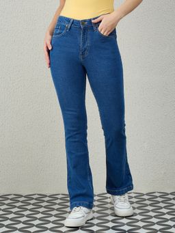 Kibo - Women Blue Bootcut Fit High Waist Jeans