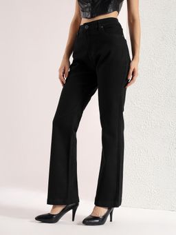 Kibo - Women Black Bootcut Fit High Waist Jeans