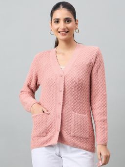 Duke - Women Full Sleeve Peach Cardigan