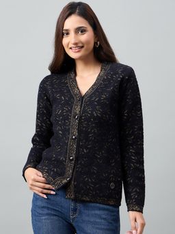 Duke - Women Full Sleeve Black Cardigan