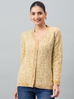 Duke - Women Full Sleeve Mustard Cardigan