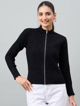 Duke - Women Full Sleeve Black Cardigan