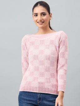 Duke - Women Full Sleeve Pink Sweater