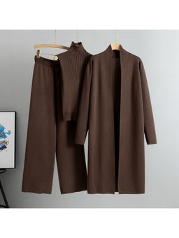 MISS MOSA BY AKANKSHA - Aubrey Luxe Winter Brown and Cape Co-Ord Set