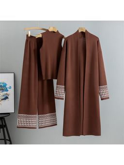 MISS MOSA BY AKANKSHA - Esra Luxe Winter Brown and Cape Co-Ord Set