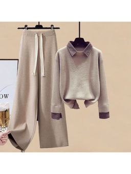 MISS MOSA BY AKANKSHA - Lois Woolen Beige Co-Ord Set