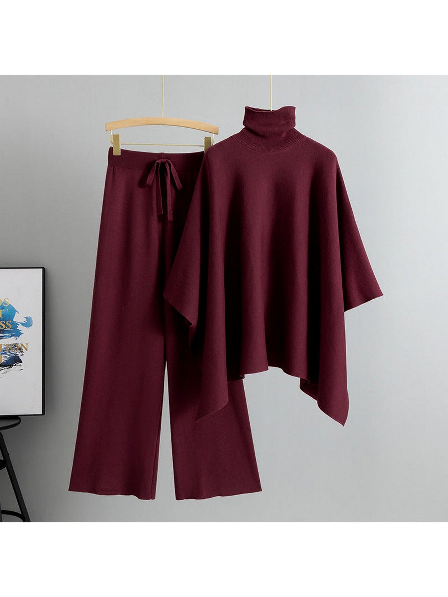 Natalia Luxe Winter Maroon Co-Ord Set-image-2
