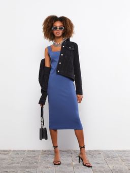LC WAIKIKI - Casual Knit Dress Blue