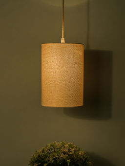 Homesake - Classic Cylinder Beige Hanging Pendant Light