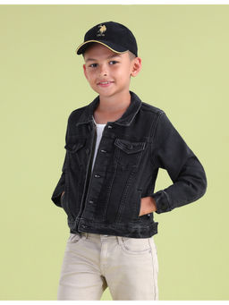 U.S. POLO ASSN. - Kids Solid Black Full Sleeves Jacket