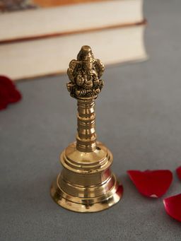 DecorTwist - Brass Hand Ganesh Pooja Bell
