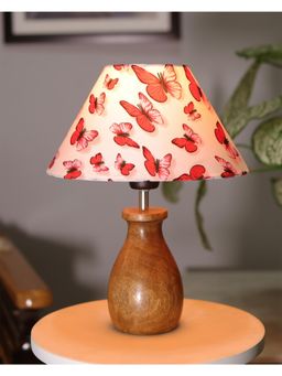 Homesake - Dovel Table Lamp Wood Cone Butterfly Shade