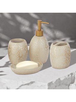 OBSESSIONS - Polyresin 4 Pieces Bathroom Set Beige
