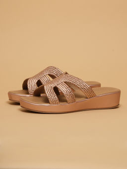 ERIDANI - Ainaa Rose gold Slip Sandals