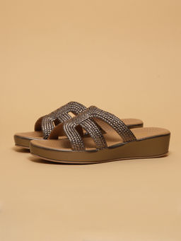 ERIDANI - Ainaa Gunmetal Slip Sandals