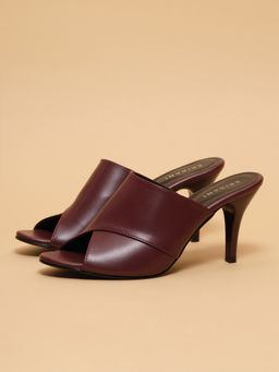 ERIDANI - Women Illiana Cherry Maroon Peep Toe Stilettos