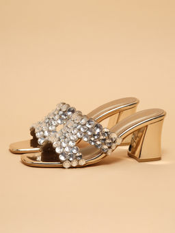 ERIDANI - Women Inara Gold Embellished Heels