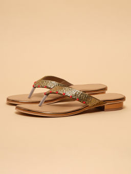 ERIDANI - Women Azi Antique Bronze Embellished Sandals