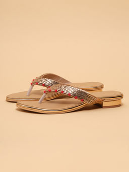 ERIDANI - Women Azi Rose Gold Embellished Sandals