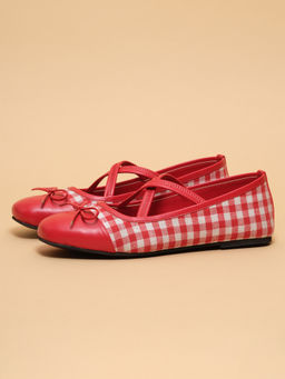 ERIDANI - Women Cherie Red Printed Ballerinas