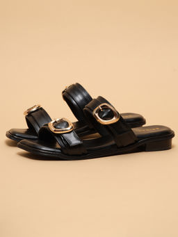 ERIDANI - Women Elsia Black Embellished Flats