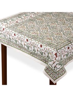 Stole & Yarn - Floral Multi Color Jaipuri Seater Cotton Table Cover