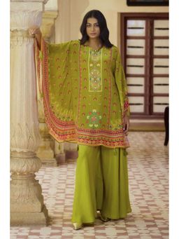 Autumnlane - Aster Sage Green Printed Kaftan Kurta with Palazzo