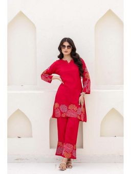 Autumnlane - Red Mokabara Brink Cotton Co-Ord Set