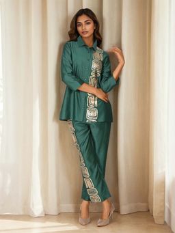 Autumnlane - Green Embellished Sharanya Sage Co-Ord Set