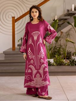 Autumnlane - Purple Sonpal Berry Printed Kurta with Palazzo