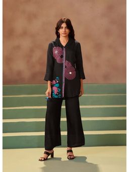 Autumnlane - Black Embroidered Tista Jet Work Co-Ord Set