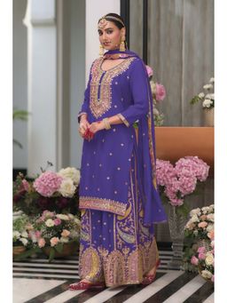 Autumnlane - Orchid Embroidered Kurta with Sharara and Dupatta