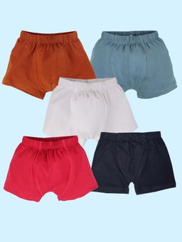 KiddoPanti - Boys Knee Length Solid Trunks (Pack of 5)