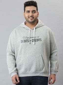 Instafab Plus - Men'S Printed Stylish Full Sleeve Hooded Casual Sweatshirts,Grey