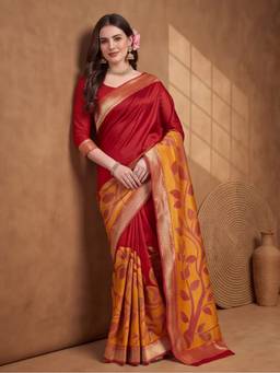 Jaipur Kurti - Women Designer Woven Multi-Color Saree