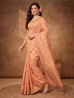 Jaipur Kurti - Women Designer Woven Beige Saree