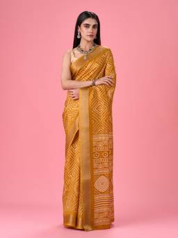 Mohey - Women Mustard Melody Silk Saree