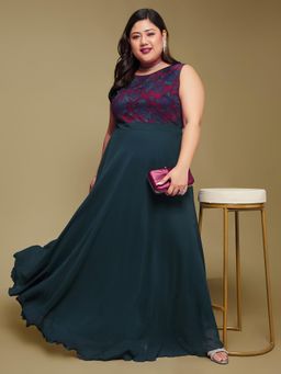 Miss Chase - Teal Sleeveless Maxi Dress