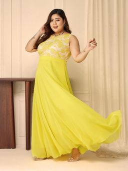Miss Chase - Yellow Sleeveless Maxi Dress