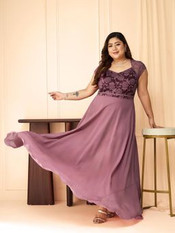 Miss Chase - Wine Floral Maxi Dress