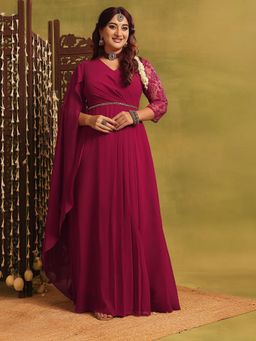 Miss Chase - Pink Solid Maxi Dress