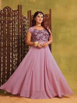 Miss Chase - Lavender Floral Print Maxi Dress