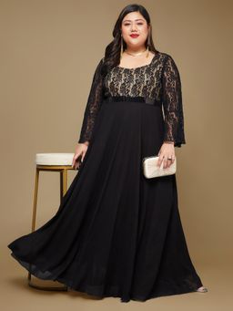 Miss Chase - Black Ebellished Maxi Dress