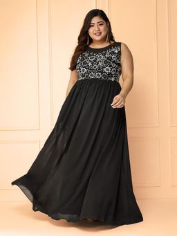 Miss Chase - Black Embellished Maxi Dress